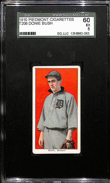 1909-11 T206 SGC 5 (EX) Donie Bush (Detroit Tigers) Piedmont Back (Factory No. 25) 
